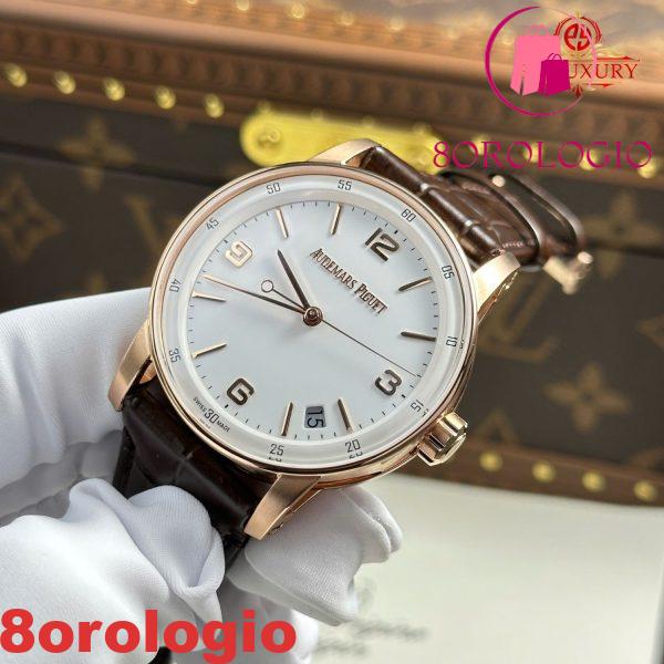 Replica Audemars Piguet Code 11.59 Automatic 15210OR Quadrante Bianco Cinturino in Pelle 1:1 Migliore APSF 41mm Orologio - immagine 7
