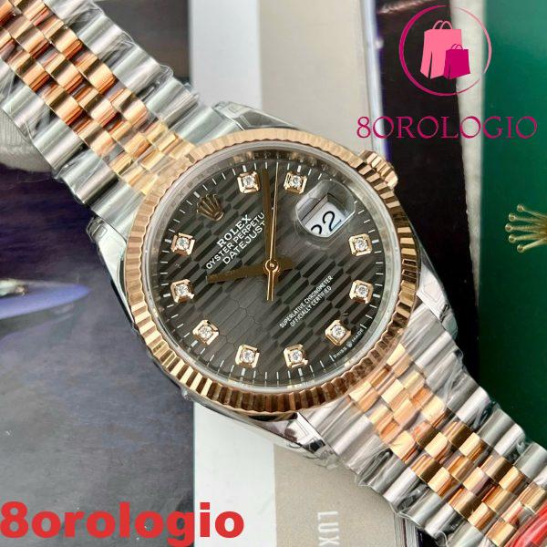 Replica migliore Rolex Datejust 126231 Two Tone Grey Motif Diamond Dial Jubilee 1:1 VSF 36mm Orologio - immagine 5
