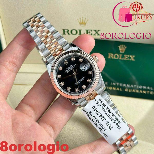 Rolex Datejust 126231-0019 Bicolore Quadrante Nero con Diamanti Oro 10K Rivestito Jubilee Miglior Replica GMF 36mm Orologio - immagine 7