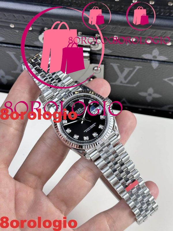 Rolex Datejust 126234 Quadrante Nero Diamanti Jubilee 1:1 Replica 36mm Orologio - immagine 5