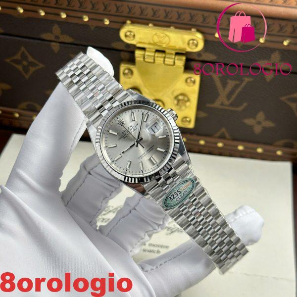 Rolex Datejust 126234 Quadrante Argentato Luminosa Bracciale Jubilee 1:1 Migliore Replica Clean Factory 36mm Orologio - immagine 7