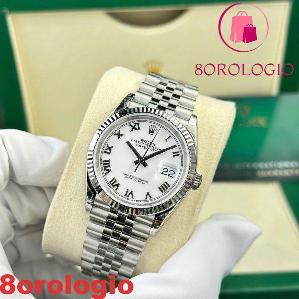 Replica Rolex Datejust 126234-0025 Quadrante Bianco con Indici Romani Jubilee 1:1 VSF 36mm Orologio - immagine 4