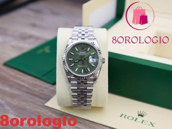 Rolex Datejust 126234-0047 Quadrante Luminoso Verde Palma Replica VSF 36mm Jubilee Migliore Orologio - immagine 4