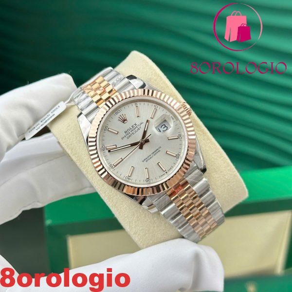 Replica Migliore Rolex Datejust 126331 Bicolore 10K Oro Everose Rivestito Quadrante Sundust Luminoso Jubilee 41mm Orologio - immagine 5