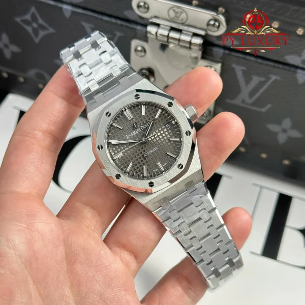 Audemars Piguet Royal Oak 15450ST Quadrante Grigio Bracciale in Acciaio Migliore Replica APS Factory 37mm Orologio - immagine 6