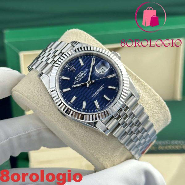 Replica Rolex Datejust 126334 Blue Motif Dial Jubilee Super Clone VSF 41mm Orologio - immagine 3