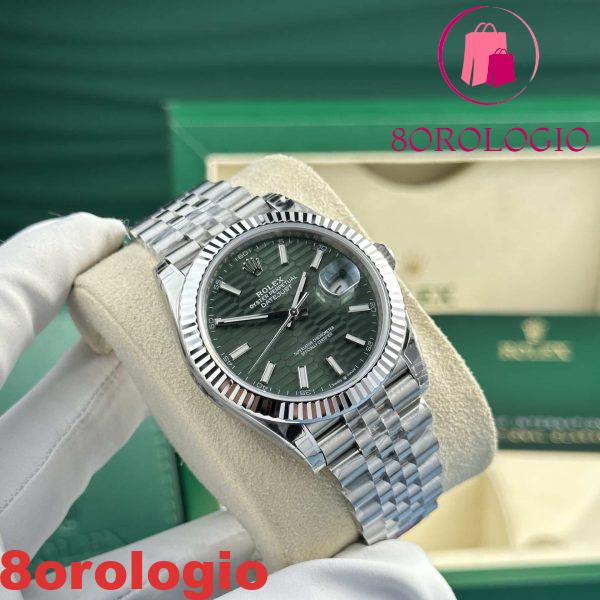 Replica di Alta Qualità Rolex Datejust 126334 Quadrante Motivo Zigrinato Verde Menta Jubilee VSF 41mm Orologio - immagine 4