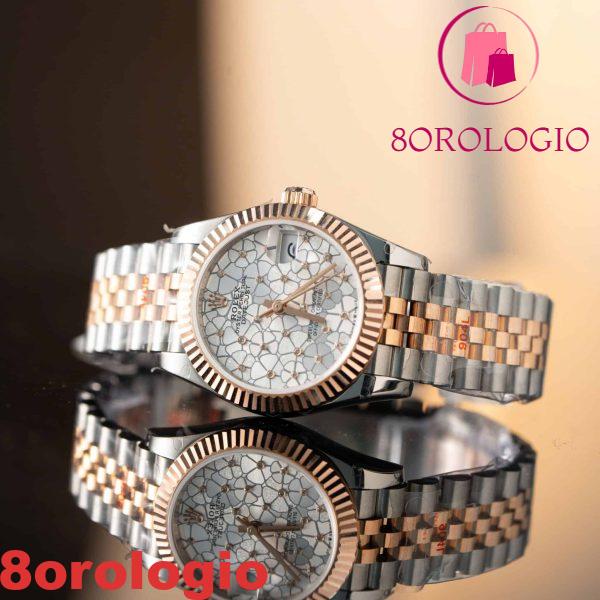Replica Rolex Datejust 278271 Quadrante Argento Floreale Bicolore Oro Rosa 10K Jubilee Migliore 31mm Orologio - immagine 7