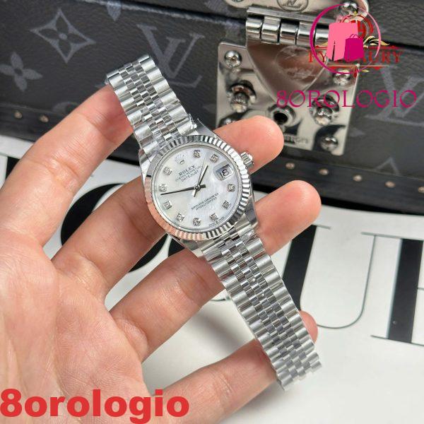 Replica Rolex Datejust 278274 Quadrante in MOP Bianco Bracciale Jubilee 1:1 Migliore 31mm Orologio - immagine 7