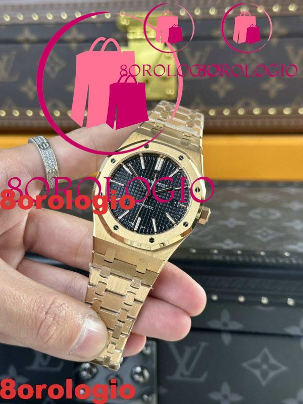Audemars Piguet Royal Oak 15400OR Oro Rosa Quadrante Nero Replica 41mm Orologio - immagine 3