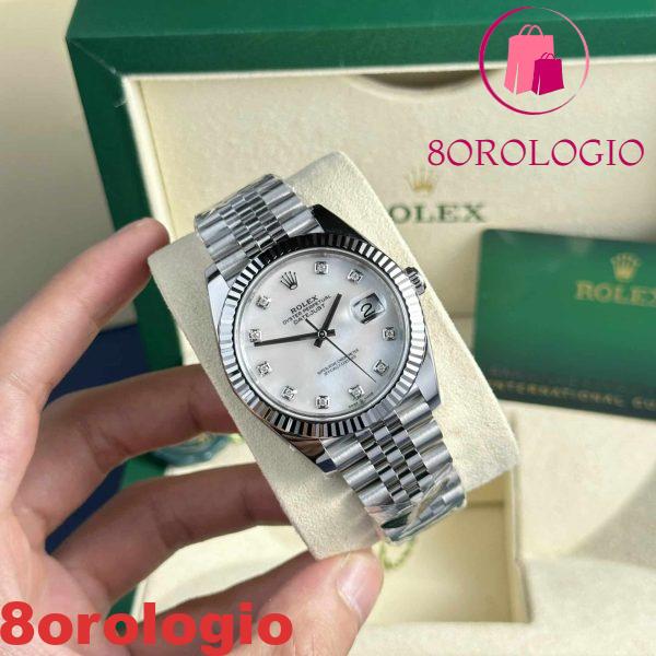 Rolex Datejust 41 126334 Quadrante bianco in madreperla con diamanti Jubilee Migliore replica Clean Factory Orologio - immagine 6