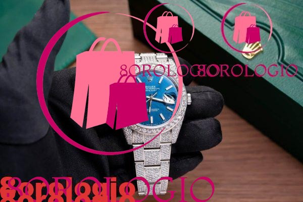 Replica di Alta Qualità Rolex Datejust 41 Quadrante Blu Iced Out Moissanite 41mm Orologio - immagine 4