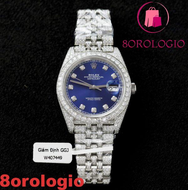 Rolex Datejust 41 Quadrante Blu Diamanti Jubilee Iced Out Moissanite Migliore Replica 41mm Orologio - immagine 8