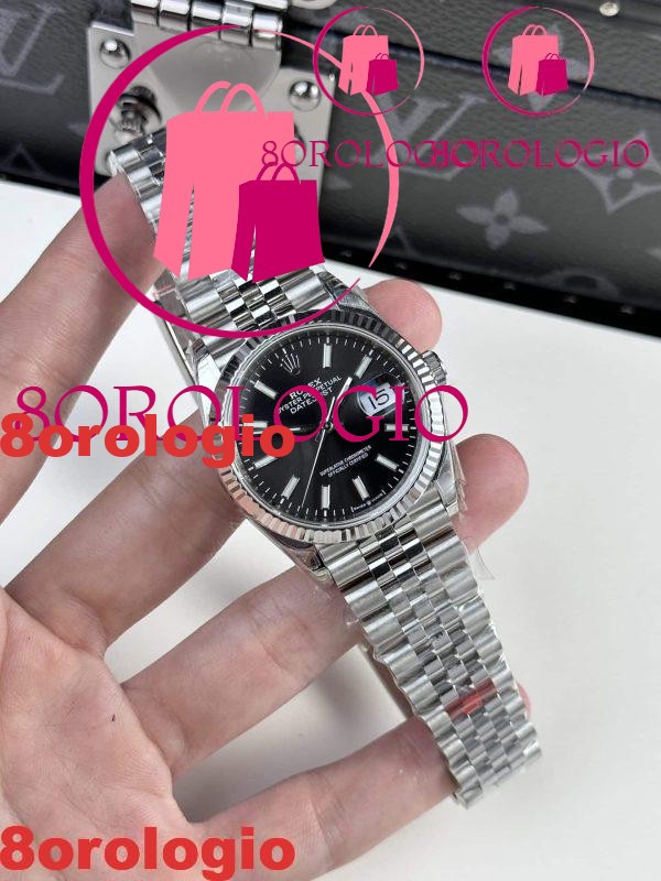 Replica di Alta Qualità Rolex Datejust Quadrante Nero Indici Luminosi 36mm Orologio - immagine 4