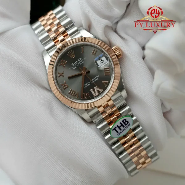 Replica Rolex Datejust 278271 Bicolore Oro Rosa Quadrante Ardese con Diamanti Cinturino Jubilee 1:1 Migliore THB 31mm Orologio - immagine 5
