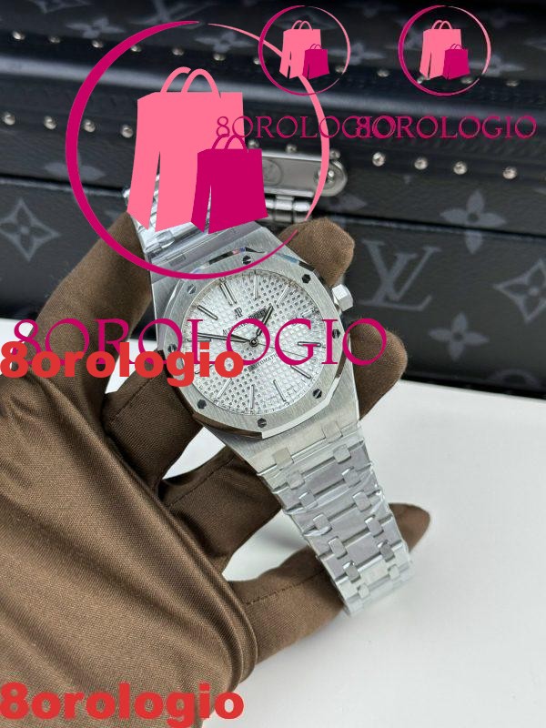 Audemars Piguet Royal Oak 15400ST Quadrante Bianco Acciaio Migliore Replica Fabbrica APS 41mm Orologio - immagine 5