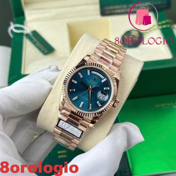 Rolex Day-Date 128235-0085 Quadrante con Diamanti Blu-Verde 158g Miglior Replica QF 36mm Orologio - immagine 5