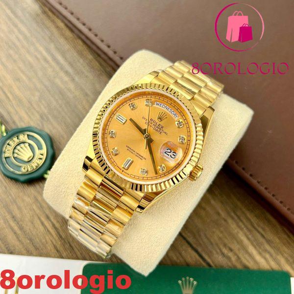 Rolex Day-Date 128238-0008 Quadrante Champagne con Diamanti 18K Oro Giallo Placcato 1:1 Replica GMF 36mm Orologio - immagine 3
