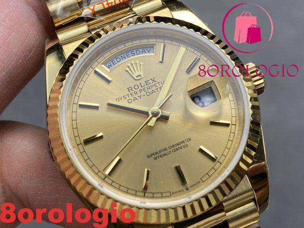 Rolex Day-Date 128238-0113 Oro Giallo Quadrante Champagne 140g Migliore Replica QF 36mm Orologio - immagine 3