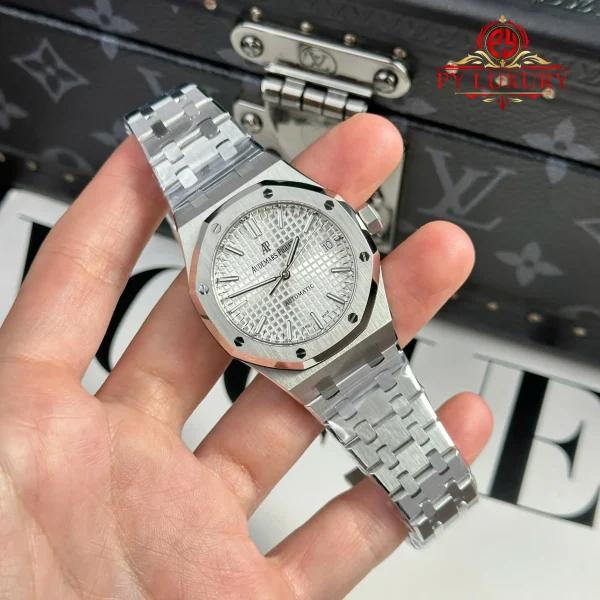 Audemars Piguet Royal Oak 15450ST Quadrante Bianco Bracciale in Acciaio Miglior Replica APS Factory 37mm Orologio - immagine 6