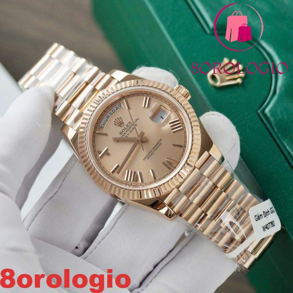 Rolex Day-Date 228235 Quadrante Rosa Romano 18K Gold Wrapped Miglior Replica V3 GMF 40mm Orologio - immagine 3