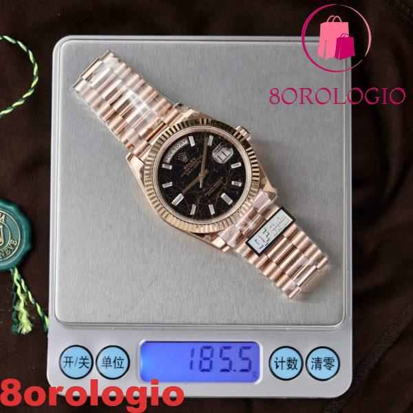 Replica Rolex Day-Date 228235 Oro Rosa Einsenkiesel Quadrante Baguette 186g Migliore Replica Q Factory 40mm Orologio - immagine 7