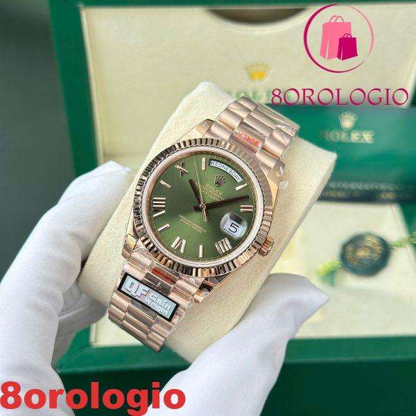 Rolex Day-Date 228235 Oro Rosa Quadrante Verde Oliva 187g Best Replica QF 40mm Orologio - immagine 5