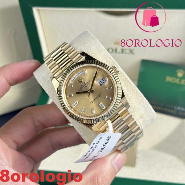 Rolex Day-Date 228238 18K Oro Giallo Replica Quadrante Champagne con Diamanti 177g GMF V3 Super Clone 40mm Orologio - immagine 5