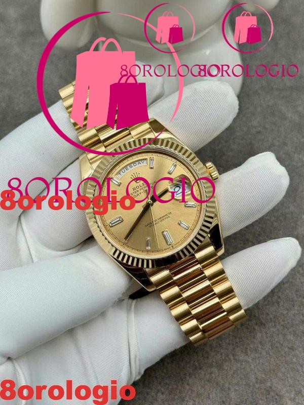 Rolex Day-Date 228238 Replica Quadrante Champagne Oro Massiccio 18K Diamanti CVD 40mm Orologio - immagine 3