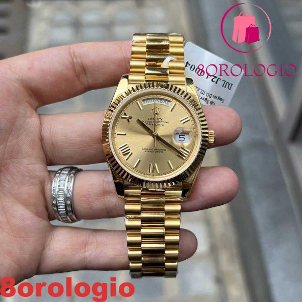Rolex Day-Date 228238 Quadrante Champagne Romano 18K Gold Wrapped 175g GMF 40mm Replica Orologio - immagine 3