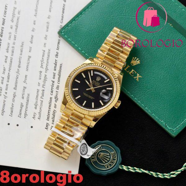 Rolex Day-Date 228238-0007 Quadrante Nero Motivo Indici 18K Oro Rivestito Migliore Replica V3 GMF 40mm Orologio - immagine 4