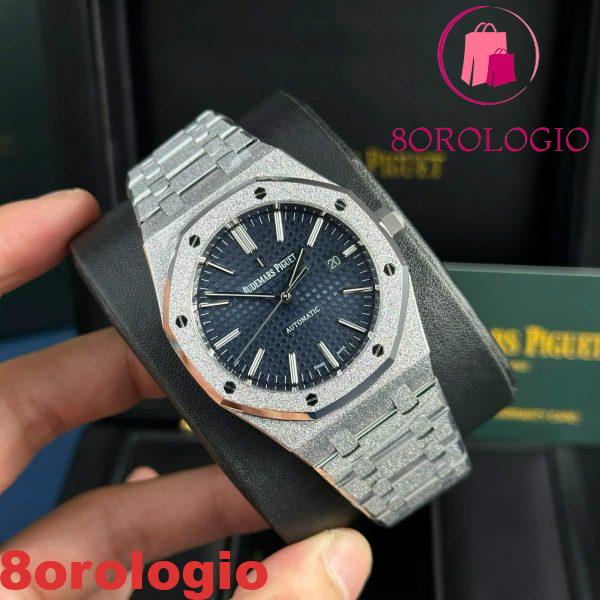 Audemars Piguet Royal Oak 15410BC Oro Frosted Quadrante Blu Migliore Replica APSF 41mm Orologio - immagine 6