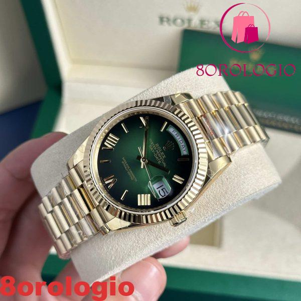 Rolex Day-Date 228238-0069 Quadrante Verde Ombré Oro Giallo 184g Migliore Replica 40mm Orologio - immagine 7