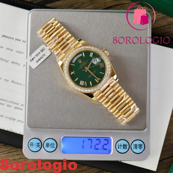 Replica 1:1 GMF V3 Rolex Day-Date 228348RBR Quadrante Verde Pastello 18k Oro Placcato con Ghiera in Moissanite 40mm Orologio - immagine 3