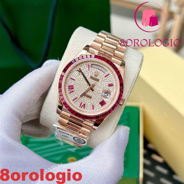 Rolex Day-Date 228398TRU 18K Gold Wrapped Quadrante in Moissanite Replica con Ghiera in Rubino GMF V3 Super Clone 40mm Orologio - immagine 5