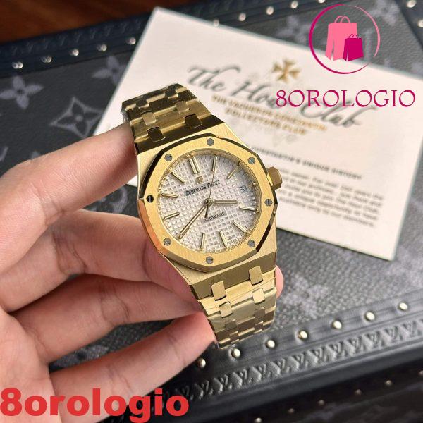 Audemars Piguet Royal Oak 15450BA Oro Giallo Quadrante Bianco Replica IP Factory 37mm Orologio - immagine 4