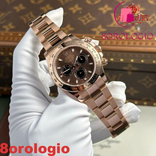 Rolex Daytona 116505 Quadrante Cioccolato Oro Rosa 18K Bracciale Oyster Rivestito Replica 1:1 Super Clone 40mm Orologio - immagine 8