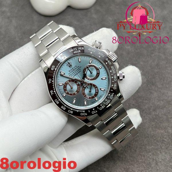 Rolex Daytona 116506 Quadrante Blu Ghiaccio 1:1 Custom Made CNC Real Platinum 950 Super Replica 40mm Orologio - immagine 4