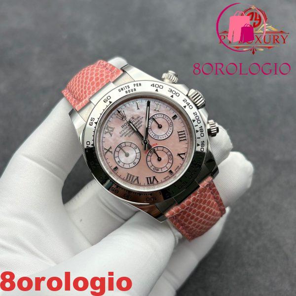 Rolex Daytona 116519 Quadrante Pink Beach MOP Cinturino in Pelle di Coccodrillo Replica Migliore 1:1 40mm Orologio - immagine 3