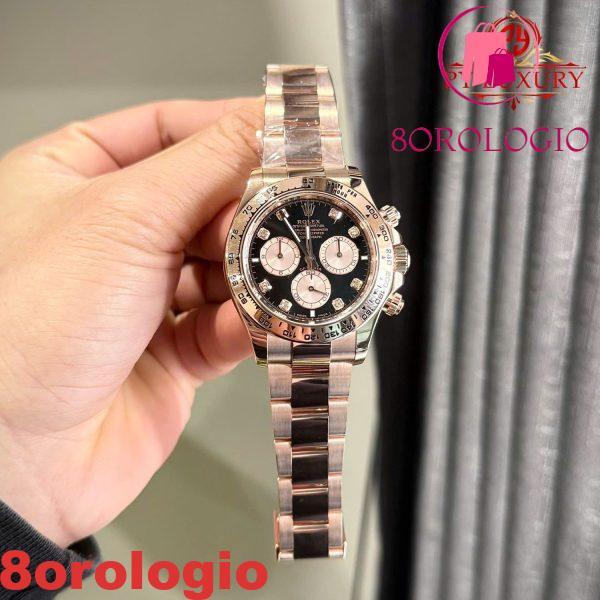 Rolex Daytona 126505-0002 Quadrante Nero e Sundust con Diamanti Bracciale Oyster Placcato Oro 18K Replica Super Clone 1:1 40mm Orologio - immagine 3