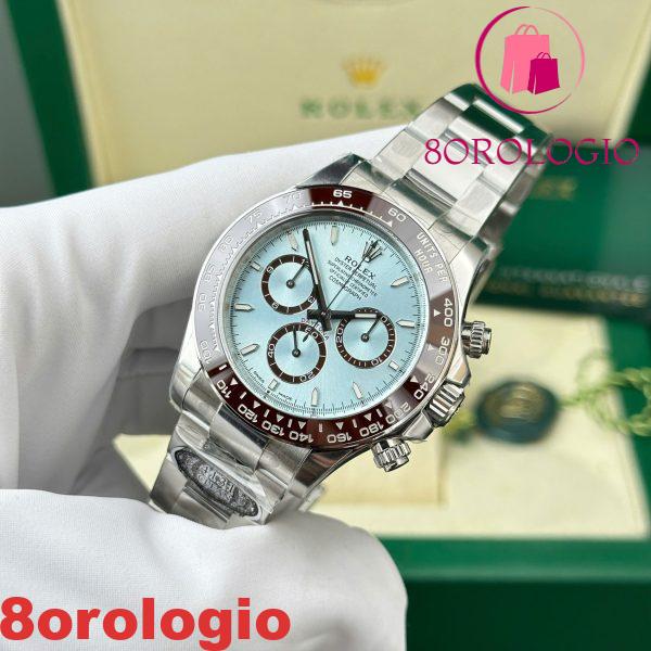 Replica Rolex Daytona 126506-0001 Platino Quadrante Blu Ghiaccio Lunetta Marrone Cerachrom Clean Factory 40mm Orologio - immagine 7