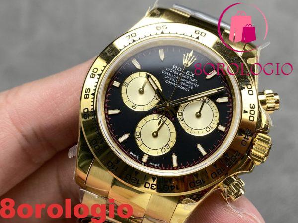 Rolex Daytona 126508-0002 Oro Giallo Quadrante Nero e Colore Champagne 180g Replica di Alta Qualità QF 40mm Orologio - immagine 4