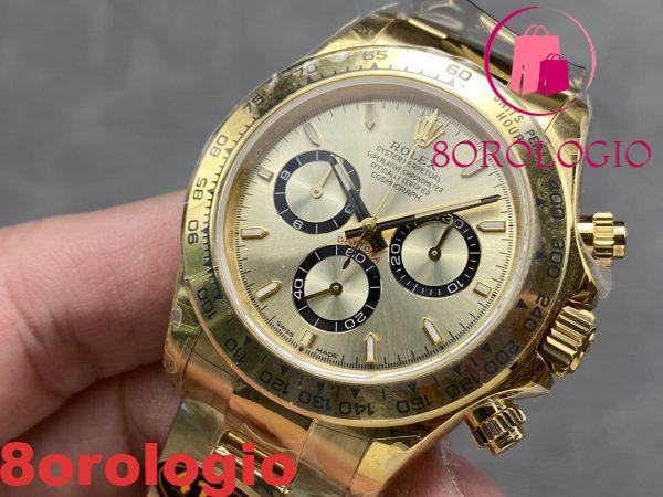 Replica Rolex Daytona 126508-0005 Oro Giallo Quadrante Dorato 180g Alta Qualità QF 40mm Orologio - immagine 4