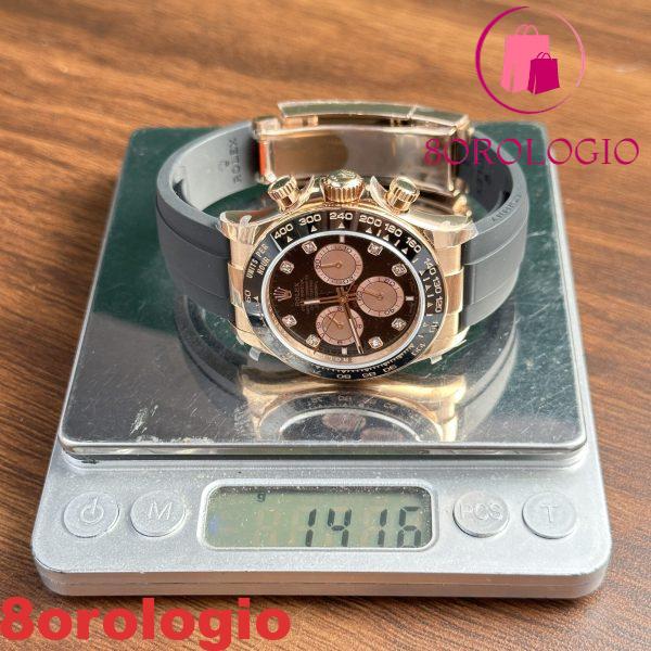 Replica Rolex Daytona 126515LN-0004 Oro Rosa Quadrante Nero Lucente & Sundust Diamanti Oysterflex 142g Super Clone 40mm Orologio - immagine 5