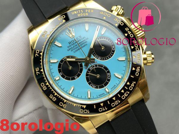 Replica Rolex Daytona 126518LN-0014 Oro Giallo Quadrante Turchese Blu & Nero Oysterflex 1:1 THBF 40mm Orologio - immagine 3