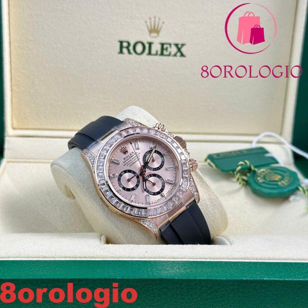 Rolex Daytona 126535TBR-0002 Quadrante Sundust con Diamanti Ghiera e Anse con Pietre CZ Oysterflex Super Clone 40mm replica Orologio - immagine 7