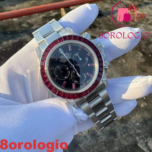 Rolex Daytona 126599TRU Oro Massiccio 18K Replica Personalizzata con Rubini Naturali e Diamanti Naturali 40mm Orologio - immagine 6