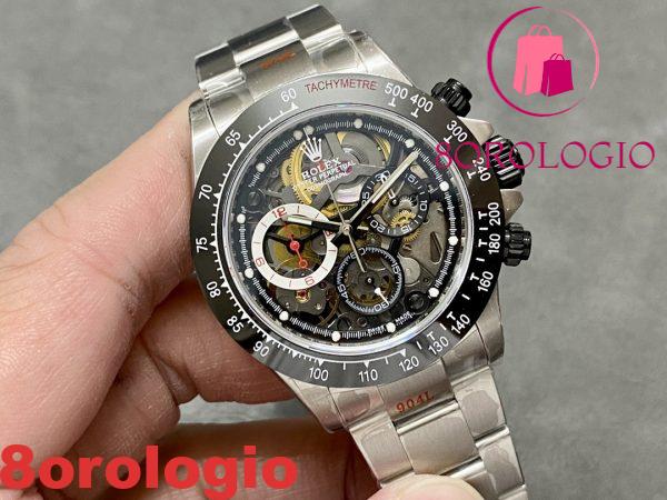 Replica migliore della fabbrica Sonic Rolex Daytona Artisans De Genève quadrante scheletrato lunetta in ceramica nera 40mm Orologio - immagine 3