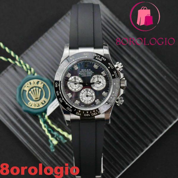 Rolex Daytona MOP Nero Numeri in Moissanite Super Clone 40 mm Replica Orologio - immagine 5