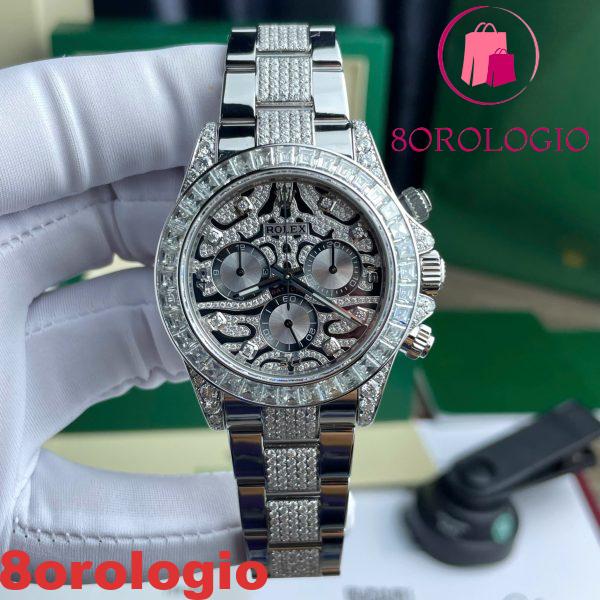 Replica Rolex Daytona Eye of the Tiger Bracciale in Metallo Moissanite Personalizzato Migliore 40mm Orologio - immagine 5